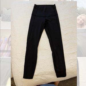Rare!! Black Lululemon Leggings with cross-cross ankle detail
